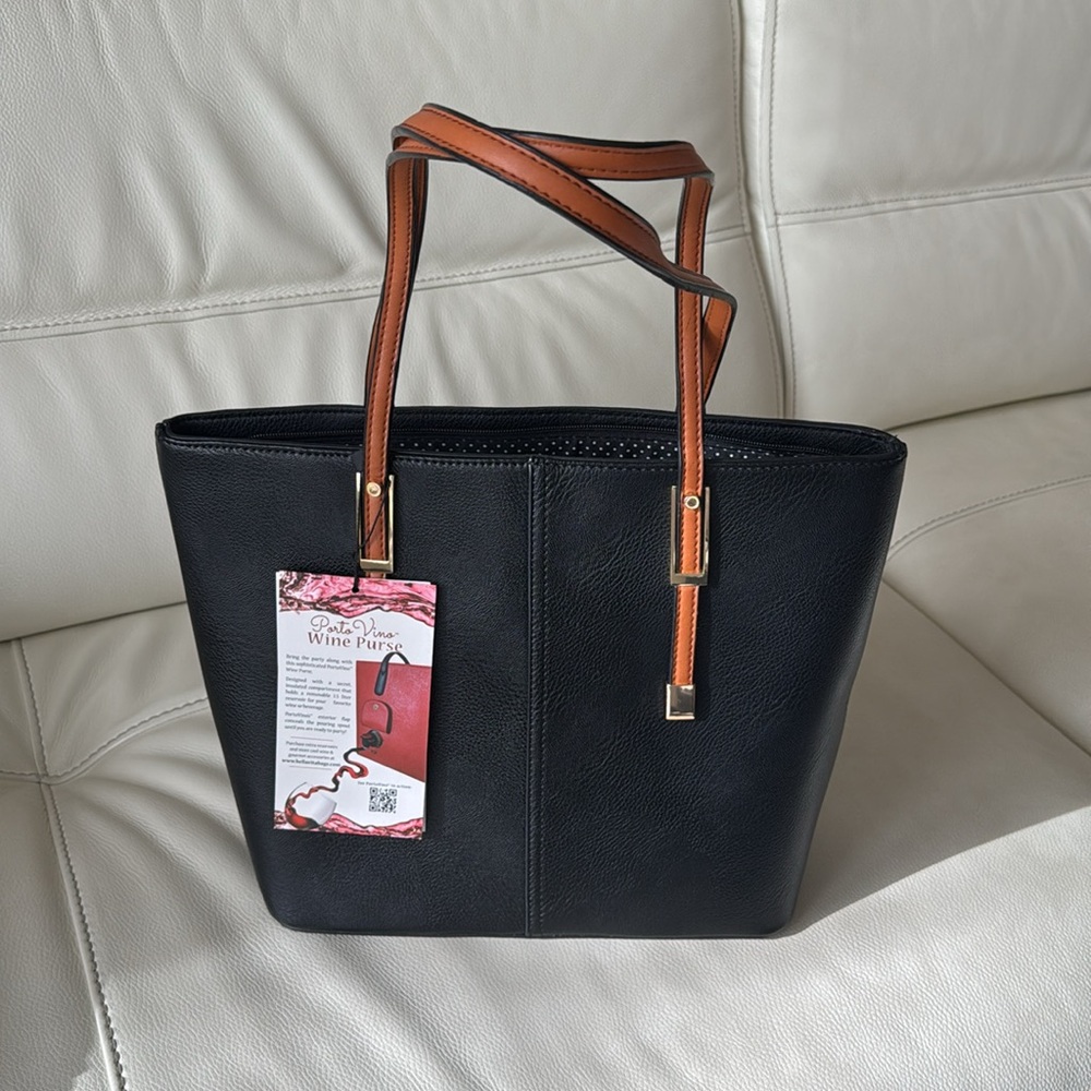 PortoVino Wine‎ Fashionable Purse With Hidden, Insulated Compartment For Wine - Picture 4 of 16